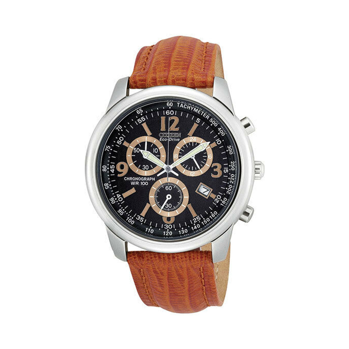 Citizen Men's AT0120-11E Eco-Drive Chronograph Leather Watch