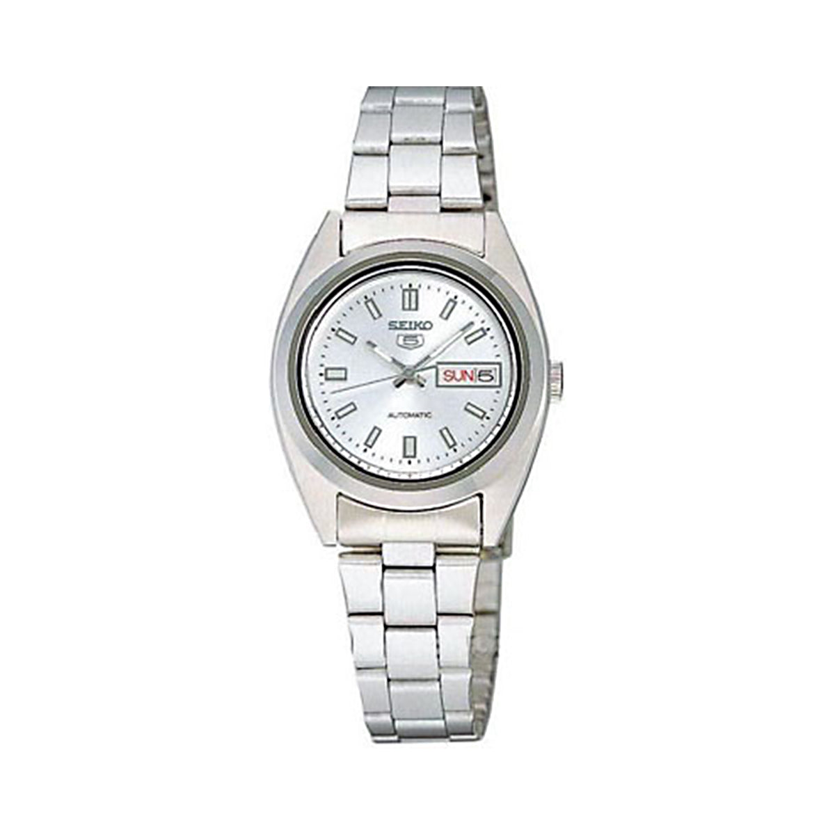 Women’s Seiko 5 Silver Stainless Steel Watch Seiko Ladies Seiko Quartz Stainless Steel Rectangular Watch  main image 2