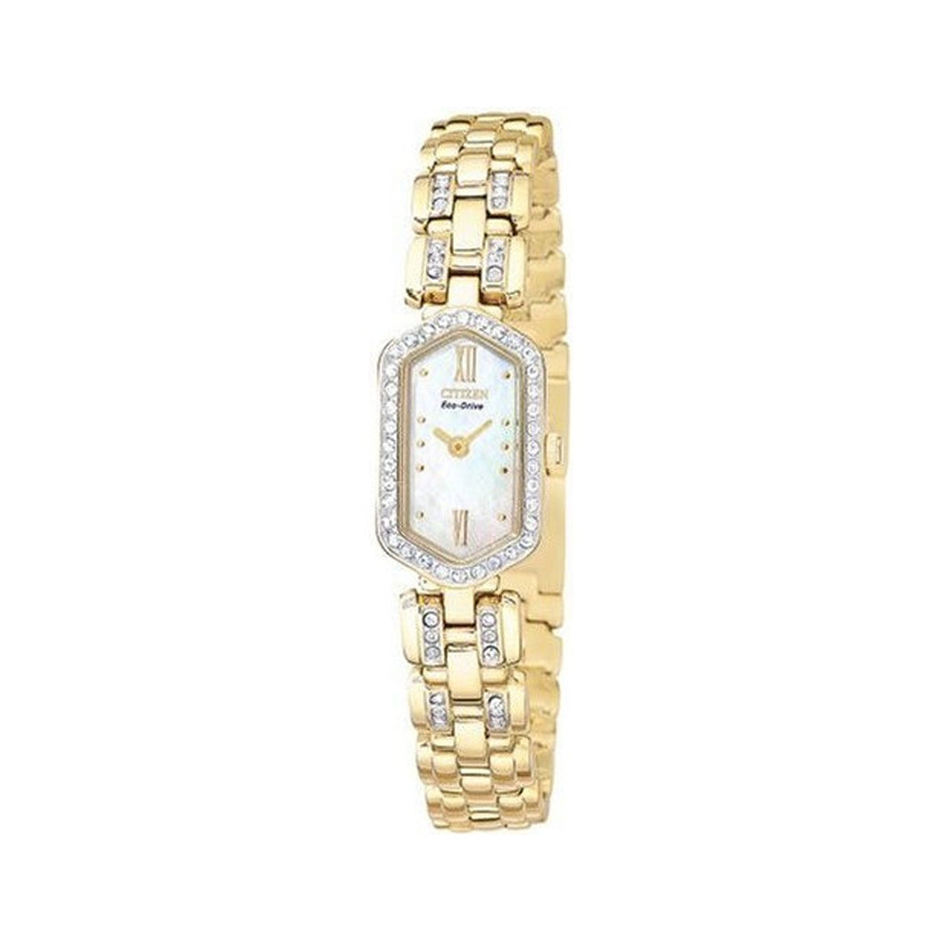 Citizen Women's EG2372-55D Eco-Drive Silhouette Swarovski Crystal Gold-Tone Watch