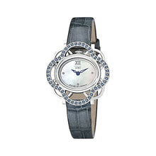 Load image into Gallery viewer, Citizen Women&#39;s EW8971-11D Eco-Drive Lobela Flower Blue Crystal Leather Watch
